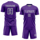 Custom Purple Gray Sublimation Soccer Uniform Jersey Limited