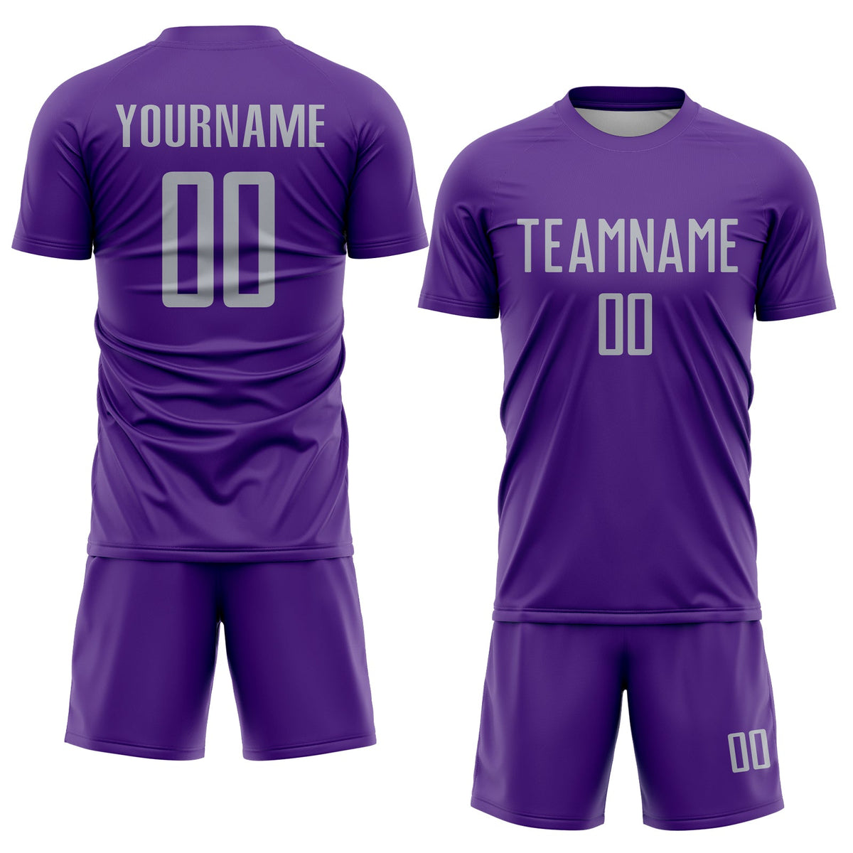 Custom Purple Gray Sublimation Soccer Uniform Jersey Limited