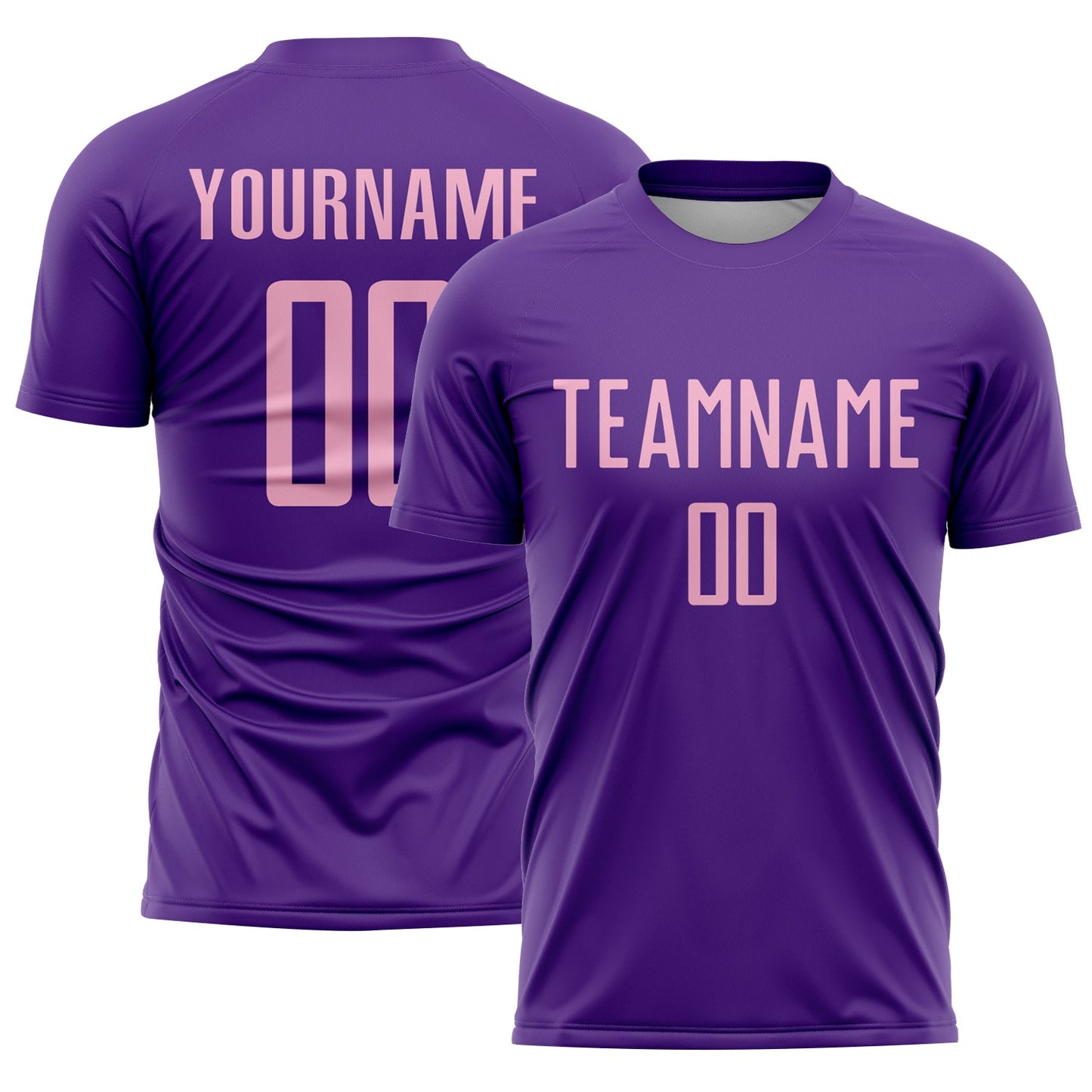 Custom Purple Light Pink Sublimation Soccer Uniform Jersey