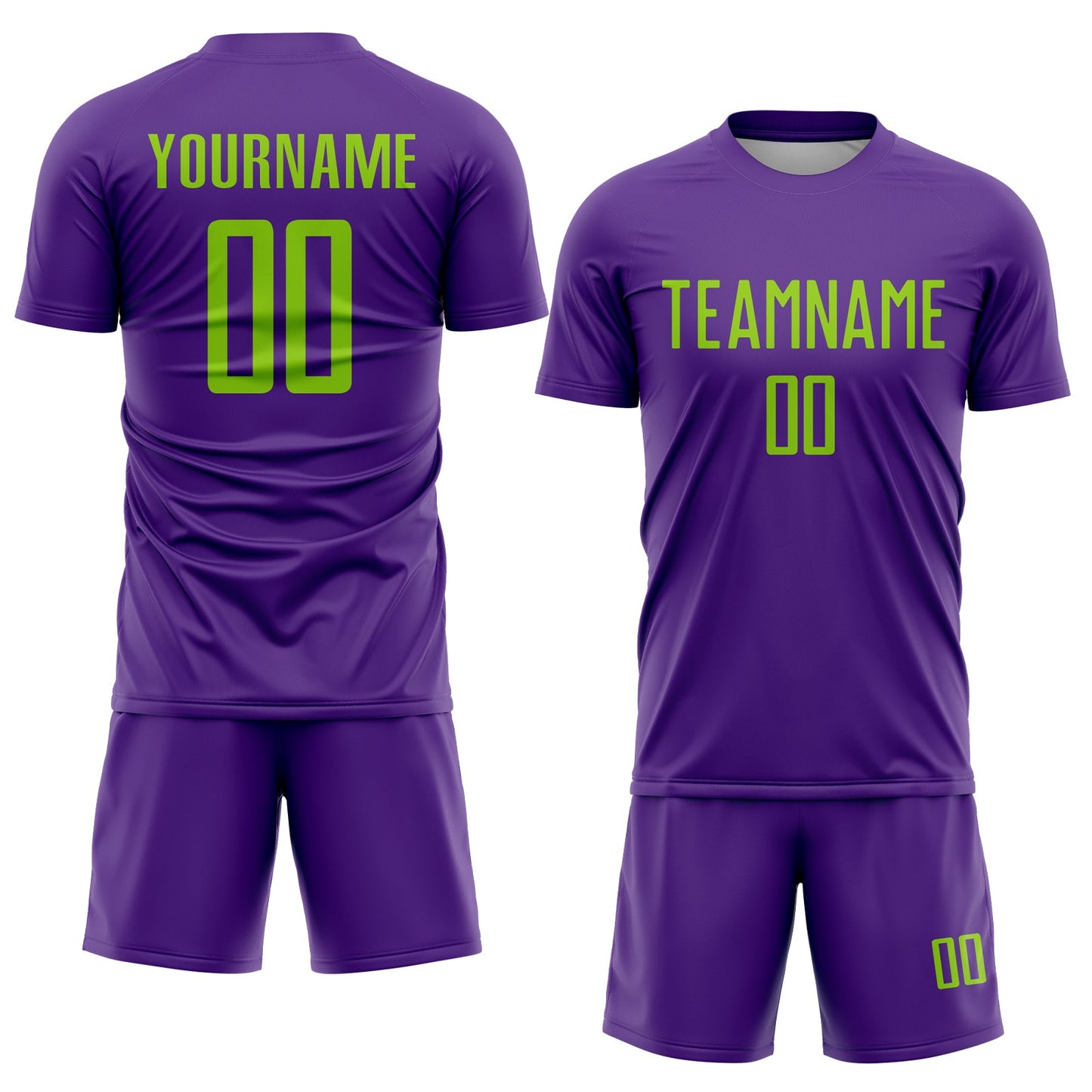 Custom Purple Neon Green Sublimation Soccer Uniform Jersey Limited