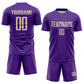 Custom Purple Cream Sublimation Soccer Uniform Jersey Limited