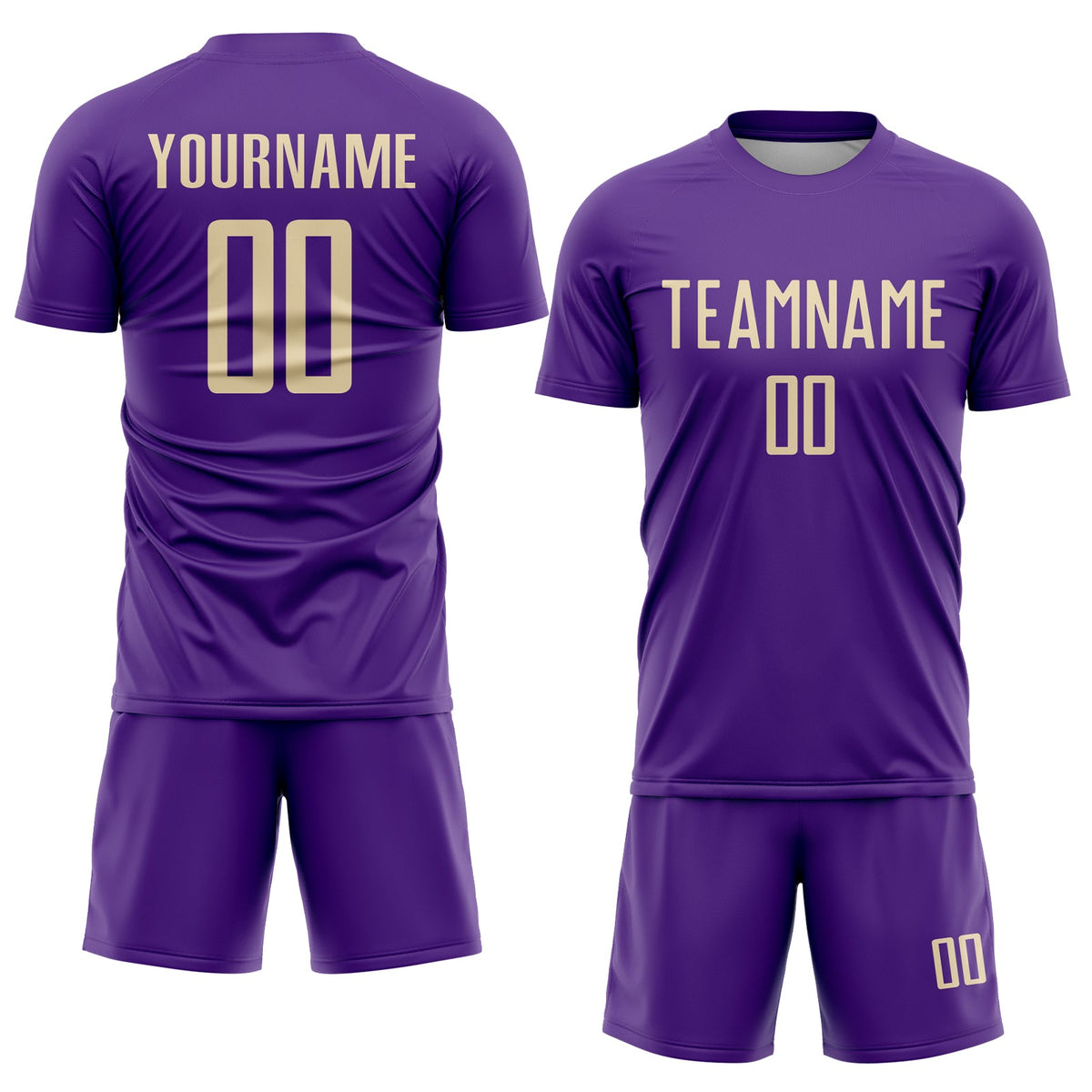 Custom Purple Cream Sublimation Soccer Uniform Jersey Limited