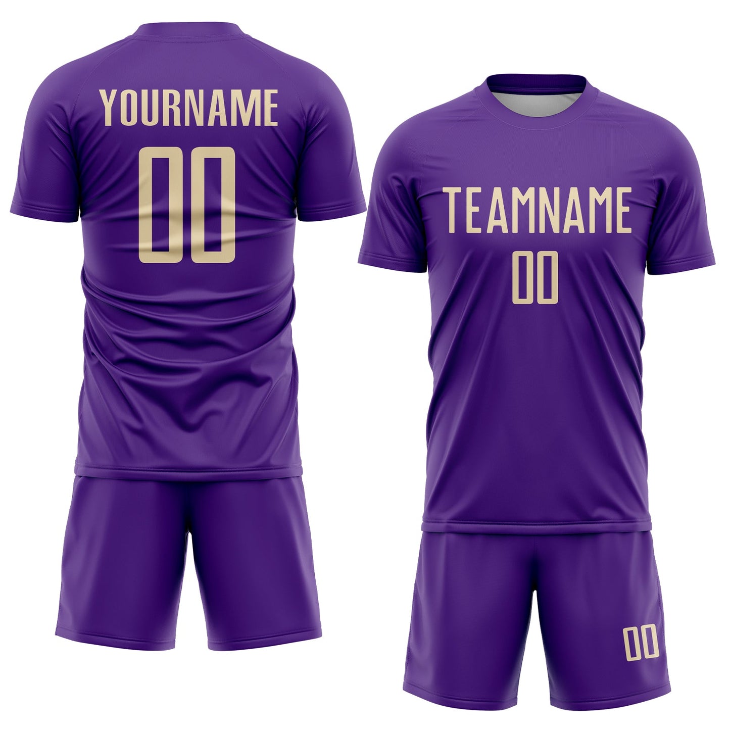 Custom Purple Cream Sublimation Soccer Uniform Jersey Limited