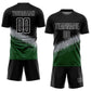 Custom Black Gray-Green Gradient Geometric Shape Sublimation Soccer Uniform Jersey Limited