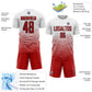 Custom White Red-Black Gradient Line Sublimation Soccer Uniform Jersey Limited