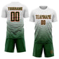 Custom White Green-Orange Gradient Line Sublimation Soccer Uniform Jersey Limited