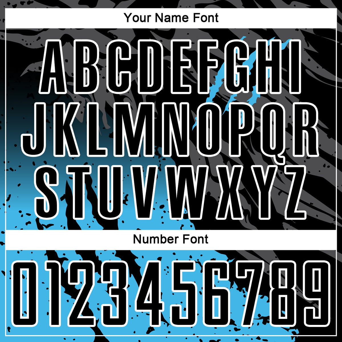 Custom Black Sky Blue-White Gradient Scratch Splash Sublimation Soccer Uniform Jersey Limited