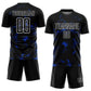 Custom Black Thunder Blue-White Abstract Liquid Sublimation Soccer Uniform Jersey Limited