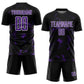 Custom Black Purple-White Abstract Liquid Sublimation Soccer Uniform Jersey Limited