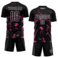 Custom Black Pink-White Abstract Liquid Sublimation Soccer Uniform Jersey Limited