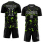 Custom Black Neon Green-White Abstract Liquid Sublimation Soccer Uniform Jersey Limited
