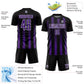 Custom Black Purple-White Geometric Shape Sublimation Soccer Uniform Jersey Limited