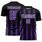 Custom Black Purple-White Geometric Shape Sublimation Soccer Uniform Jersey