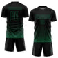 Custom Black Kelly Green Geometric Shape Sublimation Soccer Uniform Jersey Limited