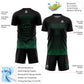 Custom Black Kelly Green Geometric Shape Sublimation Soccer Uniform Jersey Limited