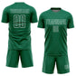 Custom Kelly Green White Geometric Shape Sublimation Soccer Uniform Jersey Limited