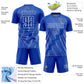 Custom Thunder Blue White Zigzag Shape Sublimation Soccer Uniform Jersey Limited