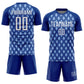 Custom Royal White-Light Blue Geometric Shape Sublimation Soccer Uniform Jersey Limited