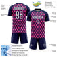 Custom Navy White-Pink Geometric Shape Sublimation Soccer Uniform Jersey Limited