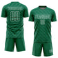 Custom Kelly Green White Waves Shape Sublimation Soccer Uniform Jersey Limited