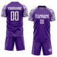 Custom Purple White Geometric Shape Sublimation Soccer Uniform Jersey Limited