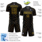 Custom Black Yellow Geometric Shape Sublimation Soccer Uniform Jersey Limited