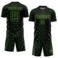 Custom Black Aurora Green Geometric Shape Sublimation Soccer Uniform Jersey Limited