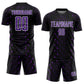 Custom Black Purple-White Geometric Shape Sublimation Soccer Uniform Jersey Limited