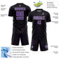 Custom Black Purple-White Geometric Shape Sublimation Soccer Uniform Jersey Limited