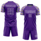 Custom Purple White Geometric Shape Sublimation Soccer Uniform Jersey Limited