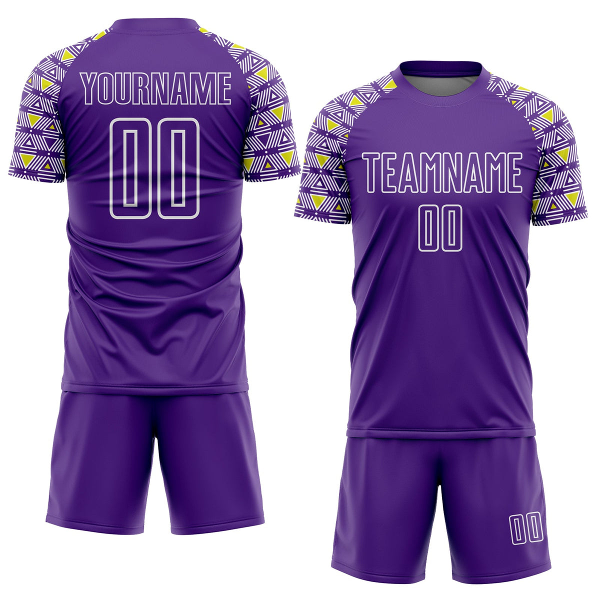 Custom Purple White Geometric Shape Sublimation Soccer Uniform Jersey Limited