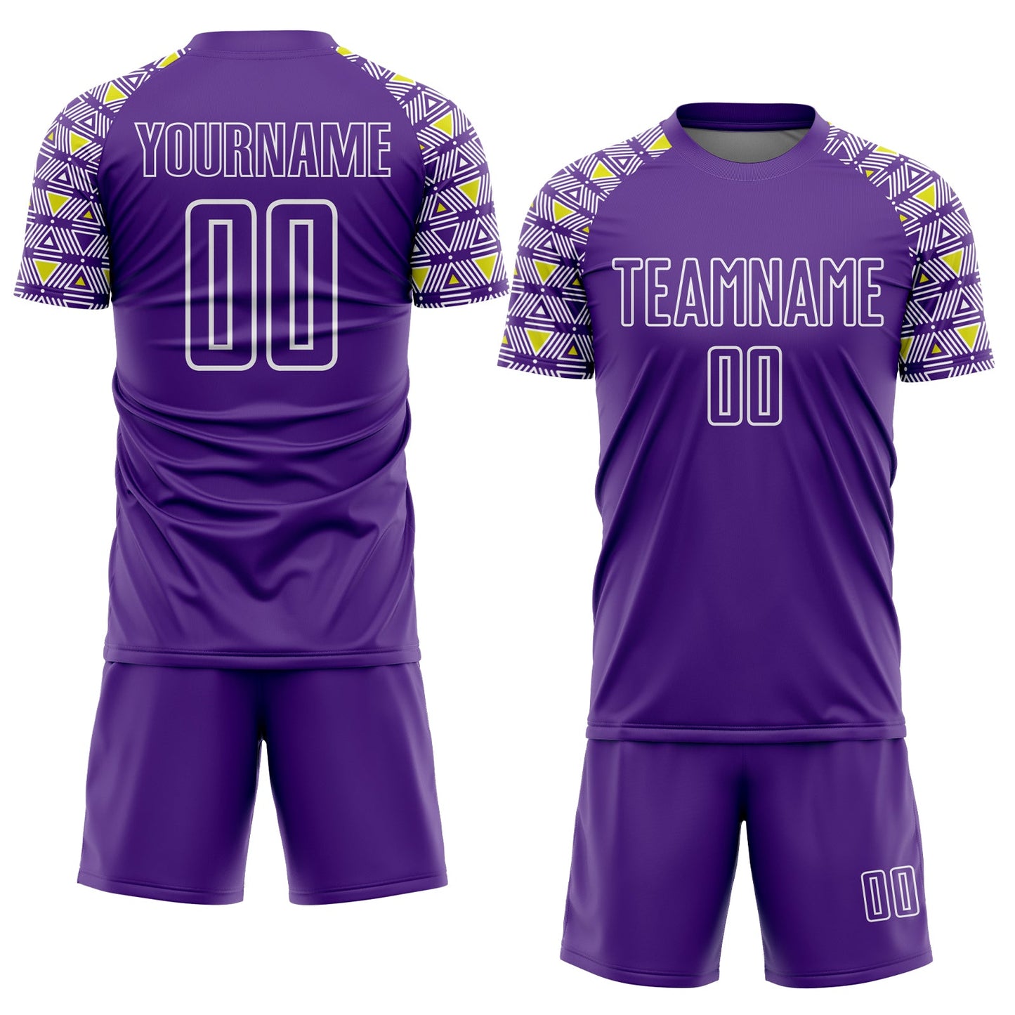Custom Purple White Geometric Shape Sublimation Soccer Uniform Jersey Limited