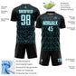 Custom Black White-Lakes Blue Geometric Shape Sublimation Soccer Uniform Jersey Limited