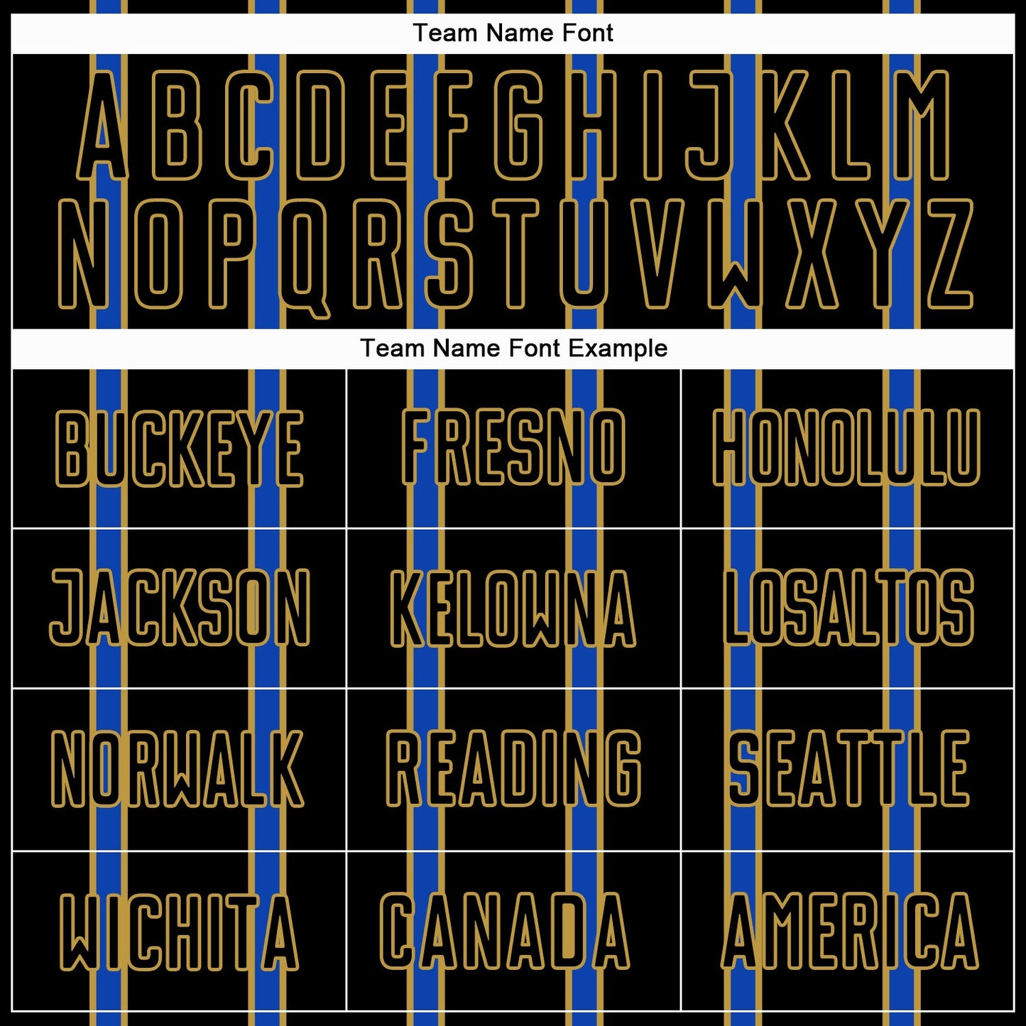 Custom Black Thunder Blue-Old Gold Stripe Line Sublimation Soccer Uniform Jersey Limited