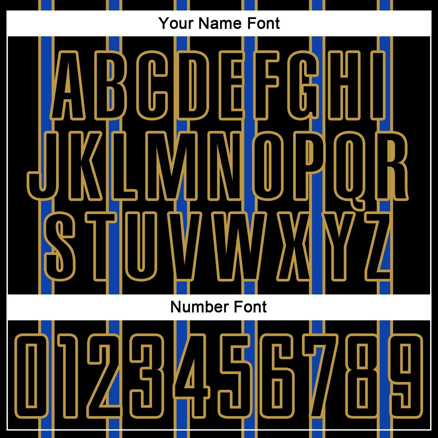 Custom Black Thunder Blue-Old Gold Stripe Line Sublimation Soccer Uniform Jersey Limited