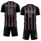 Custom Black Maroon-White Stripe Line Sublimation Soccer Uniform Jersey Limited