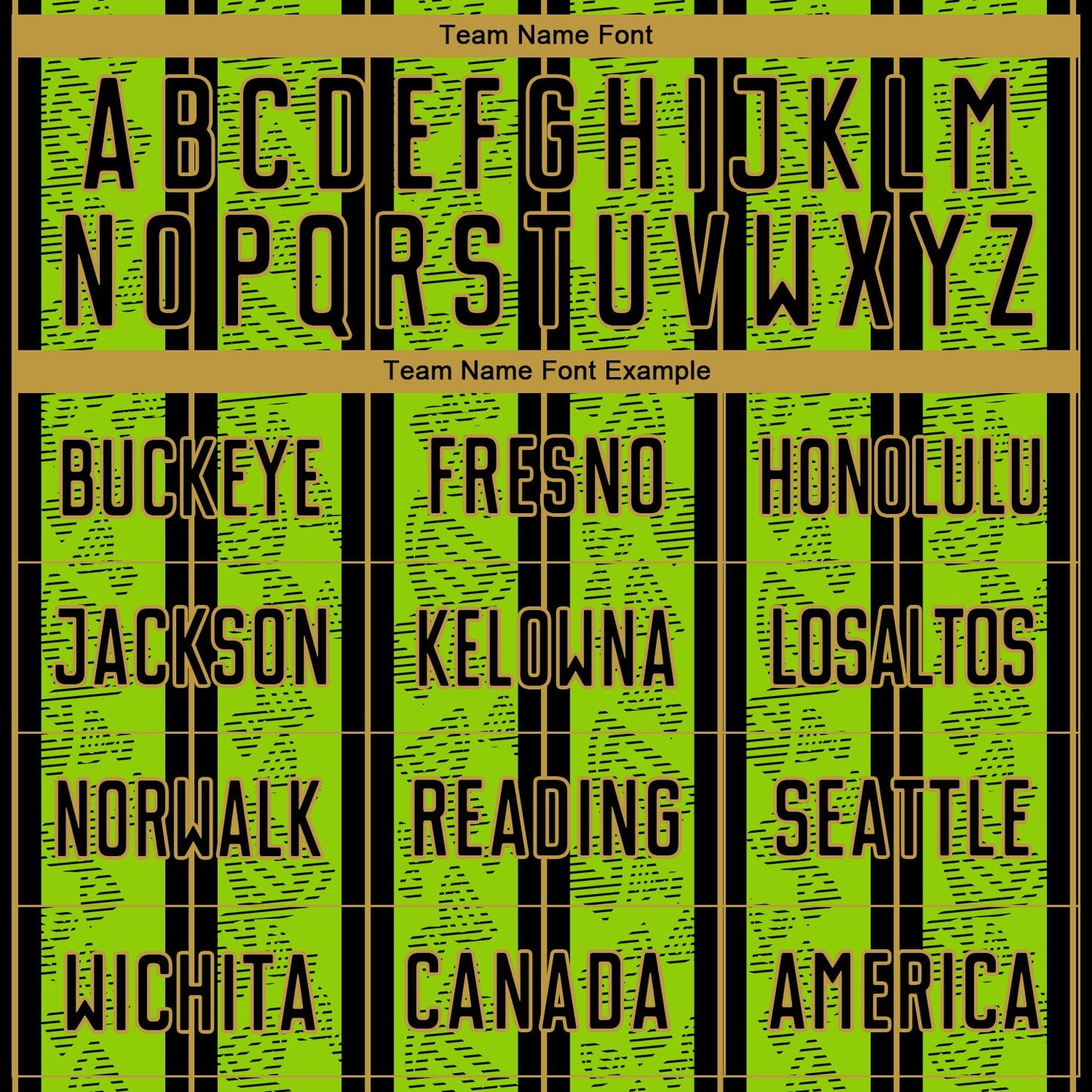 Custom Neon Green Black-Old Gold Stripe Line Sublimation Soccer Uniform Jersey Limited