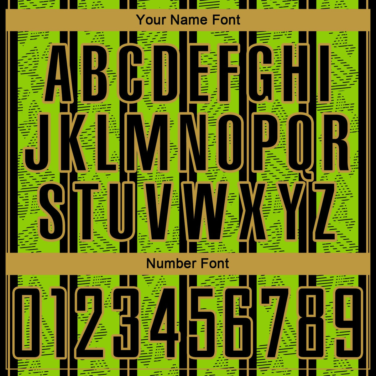 Custom Neon Green Black-Old Gold Stripe Line Sublimation Soccer Uniform Jersey Limited