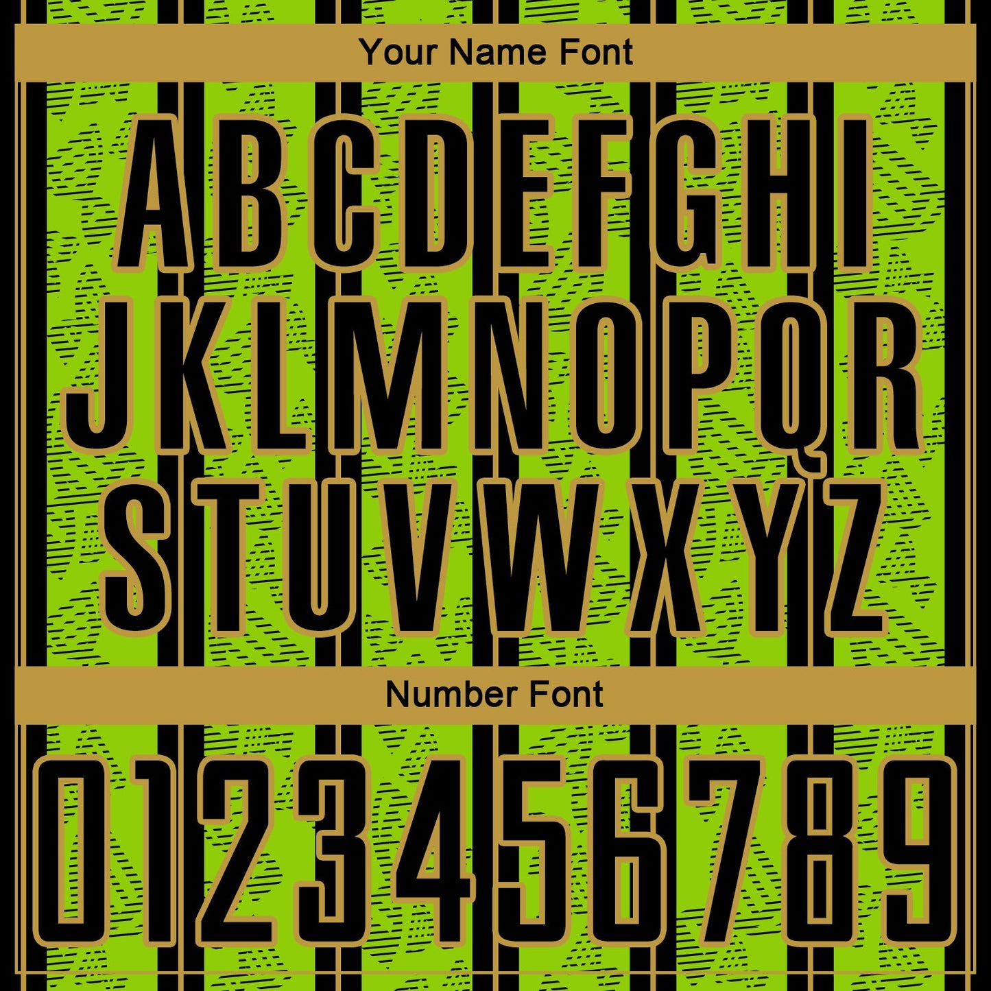 Custom Neon Green Black-Old Gold Stripe Line Sublimation Soccer Uniform Jersey Limited