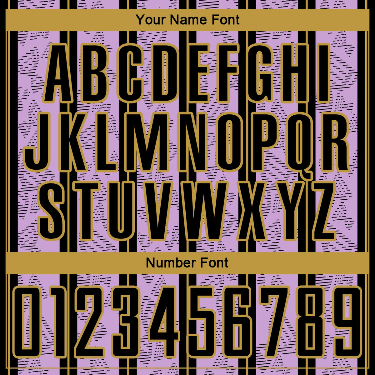 Custom Light Purple Black-Old Gold Stripe Line Sublimation Soccer Uniform Jersey Limited