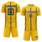 Custom Yellow Black-White Stripe Sublimation Soccer Uniform Jersey Limited