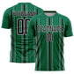Custom Kelly Green Black-White Stripe Sublimation Soccer Uniform Jersey