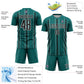 Custom Teal Black-White Stripe Sublimation Soccer Uniform Jersey Limited
