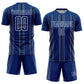 Custom Navy Black-White Stripe Sublimation Soccer Uniform Jersey Limited
