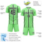 Custom Pea Green Black-White Stripe Sublimation Soccer Uniform Jersey Limited