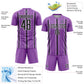 Custom Medium Purple Black-White Stripe Sublimation Soccer Uniform Jersey Limited