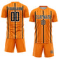 Custom Bay Orange Black-White Stripe Sublimation Soccer Uniform Jersey Limited