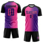Custom Purple Pink-Black Sublimation Gradient Fashion Soccer Uniform Jersey Limited