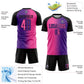 Custom Purple Pink-Black Sublimation Gradient Fashion Soccer Uniform Jersey Limited