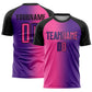 Custom Purple Pink-Black Sublimation Gradient Fashion Soccer Uniform Jersey